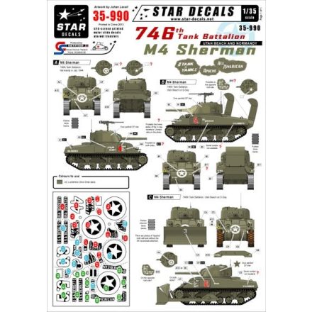 Star Decals 746th Tank Bn Shermans in Normandy matrica