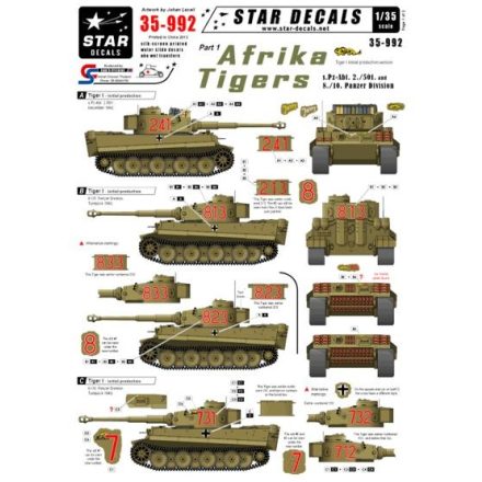 Star Decals DAK/Afrika Korps Pz.Kpfw.VI Tigers #1 matrica
