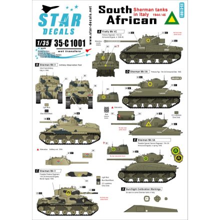 Star Decals South African Shermans in Italy 1943-45 matrica