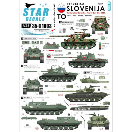 Star Decals Slovenija #1. TO, 1991 Ten-Day-War matrica