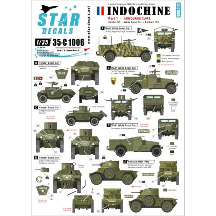 Star Decals Indochine #1. Armoured Cars matrica