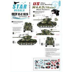   Star Decals U.S. 761st Tank Battalion 'Black Panthers' matrica