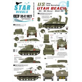 Star Decals U.S. 70th Tank Battalion on Utah Beach matrica