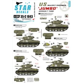 Star Decals U.S. M4A3E2 Sherman Jumbo Assault Tank. matrica
