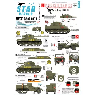   Star Decals Firefly, Stuart, Halftrack, Willys Jeep, Staghound matrica