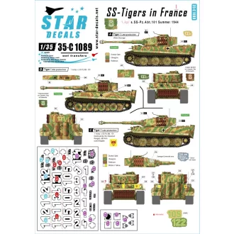 Star Decals SS-Pz.Kpfw.VI Tigers in France # 1 matrica