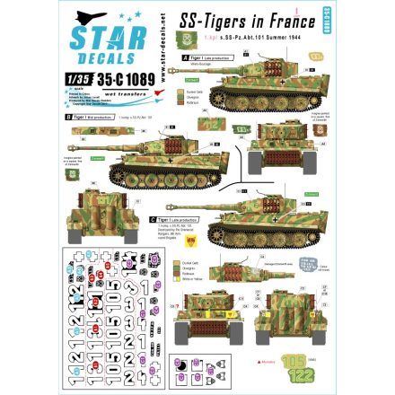 Star Decals SS-Pz.Kpfw.VI Tigers in France # 1 matrica