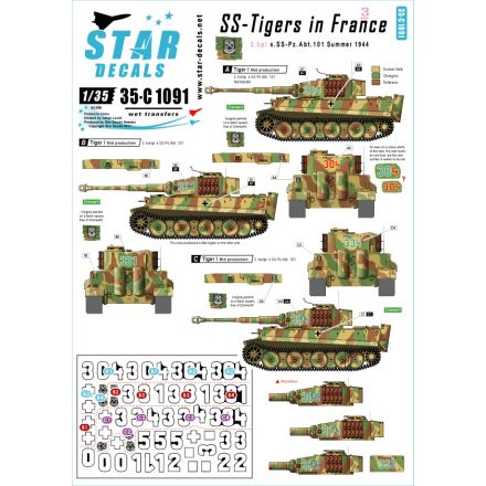 Star Decals SS-Pz.Kpfw.VI Tigers in France # 3.