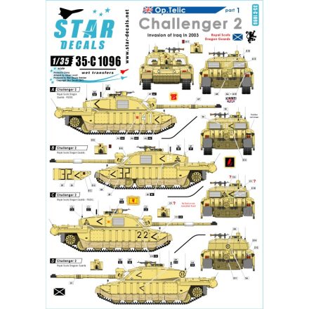 Star Decals Operation Telic # 1. Challenger 2. Invasion of Iraq