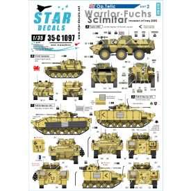   Star Decals Operation Telic # 2. Warrior ISV, Warrior ICV, Fuchs NBC and Scimitar. Invasion of Iraq 2003