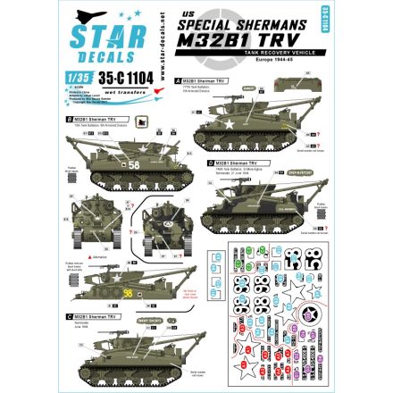 Star Decals U.S. Special Shermans matrica