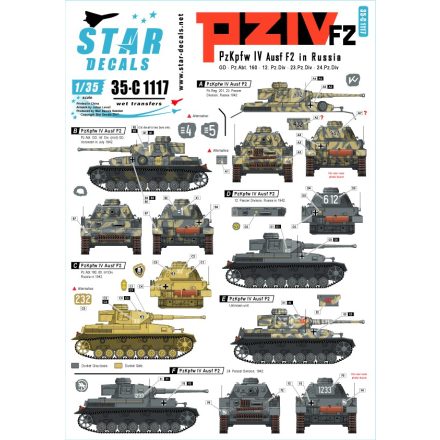 Star Decals Pz.Kpfw.IV Ausf.F2. Pz.Kpfw.IV Ausf.F2 (early G) in Russia matrica
