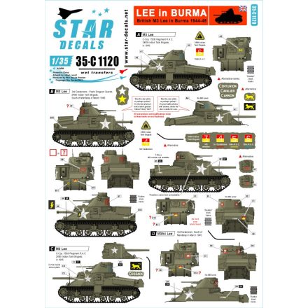 Star Decals Lee in Burma matrica