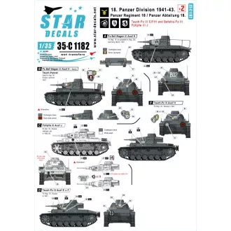   Star Decals 18. Panzer Division # 2. Pz-Regiment 18 / Pz-Abteilung 18. matrica