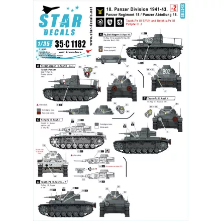 Star Decals 18. Panzer Division # 2. Pz-Regiment 18 / Pz-Abteilung 18. matrica
