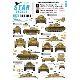   Star Decals Fall Blau and Stalingrad # 2. Pz-Abt. 103 1942-43 matrica