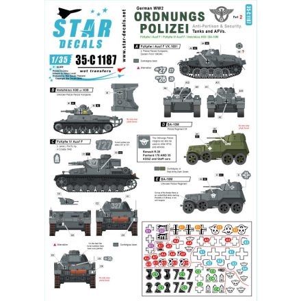 Star Decals Ordnungs Polizei # 2. Ordnungs Polizei # 2. Anti Partisan and Security service matrica