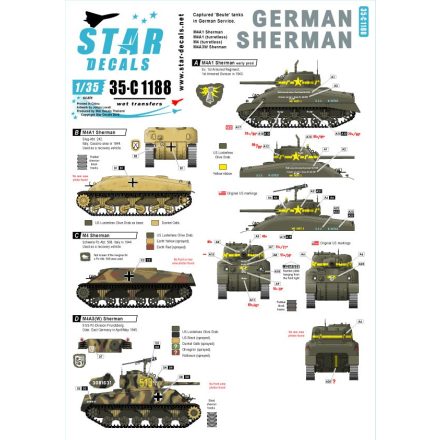 Star Decals German Sherman matrica