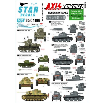 Star Decals Axis Tank mix # 6. Hungarian Tanks mix matrica