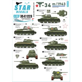   Star Decals Red Army Soviet T-34 m/1943. Eastern front 1943-44. matrica