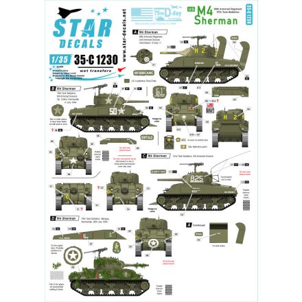 Star Decals US M4 Sherman matrica