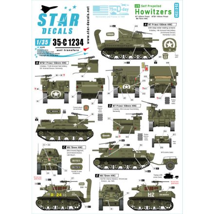 Star Decals US Self Propelled Howitzers matrica
