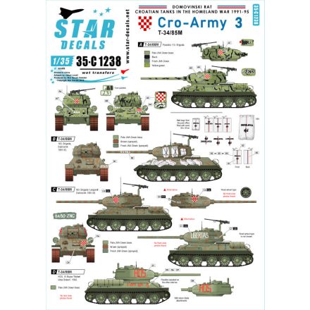 Star Decals CRO-ARMY # 3 matrica