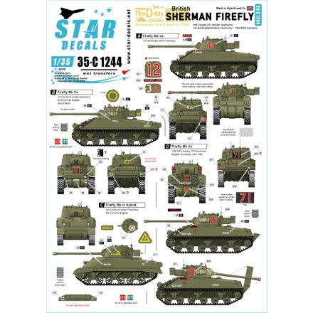 Star Decals British Sherman Firefly. 75th D-Day Special matrica