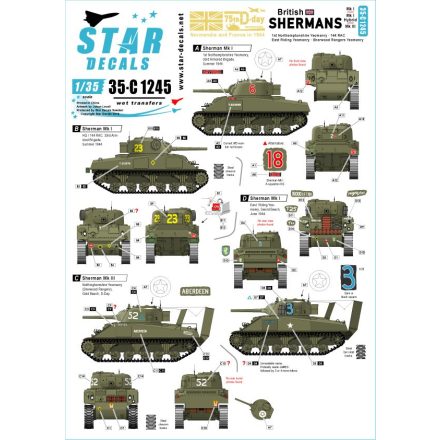 Star Decals British Shermans. 75th D-Day Special matrica