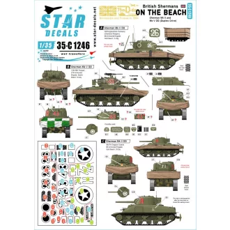   Star Decals British Shermans on the beach. 75th D-Day Special matrica