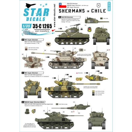 Star Decals Shermans in Chile matrica