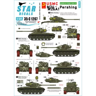   Star Decals USMC M26 and M26A1 Pershing Korean War service matrica