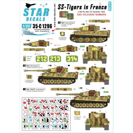 Star Decals SS-Tigers in France # 5 matrica