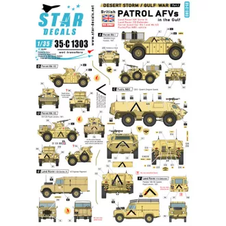   Star Decals Desert Storm 3. British Patrol AFVs in the Gulf 1990-91. Ferret, Fuchs NBC and Land Rover matrica