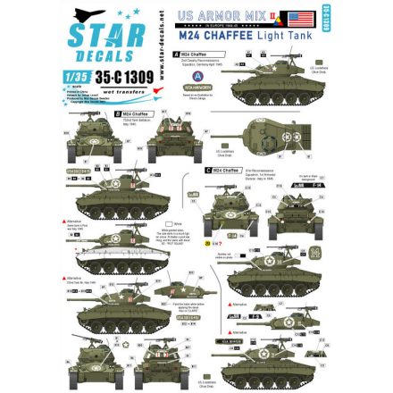Star Decals US Armored Mix 2. M24 Chaffee in Europe 1944-45 matrica
