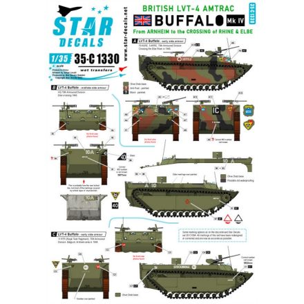 Star Decals British LVT-4 Buffalo Mk IV. From Arnheim to the crossing of Rhine and Elbe Rivers matrica