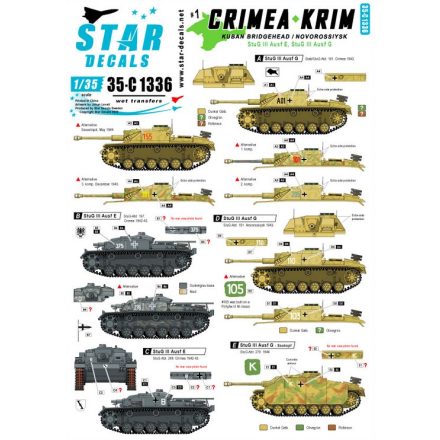 Star Decals Crimea-Krim. Kuban bridgehead and Novorossiysk. StuG III Ausf E and Ausf G matrica