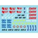 Star Decals Oil Drum markings # 2. Wolf's Head, Valvoline,Castrol, Total, Q8 Oils, BP, Gulf, Elf matrica