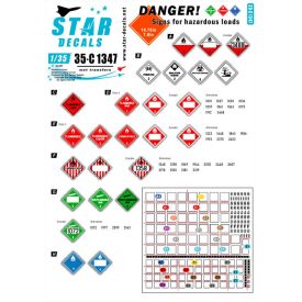   Star Decals DANGER! Signs for hazardous loads. Two sizes matrica