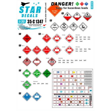 Star Decals DANGER! Signs for hazardous loads. Two sizes matrica