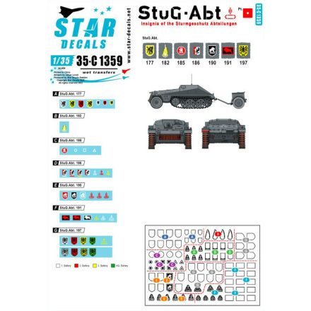 Star Decals StuG-Abt # 1. Generic insignia and unit markings for the Sturmgeschütz units matrica