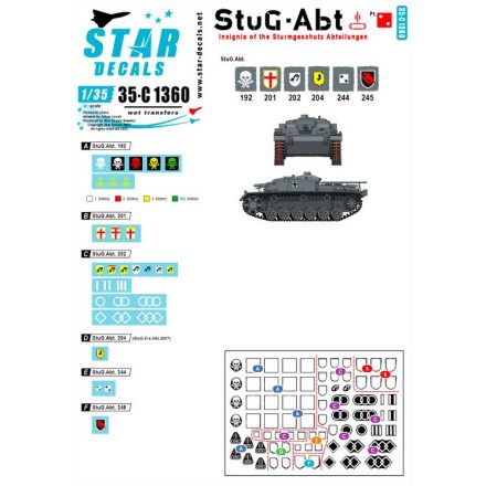 Star Decals StuG-Abt # 2. Generic insignia and unit markings for the Sturmgeschütz units matrica