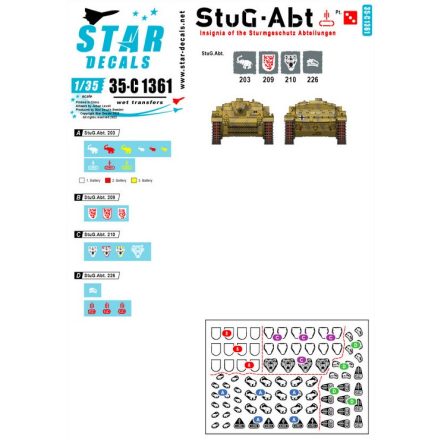 Star Decals StuG-Abt # 3. Generic insignia and unit markings for the Sturmgeschütz units matrica