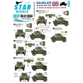   Star Decals Daimler Armoured Car # 1. British and Belgian service in WW2 matrica