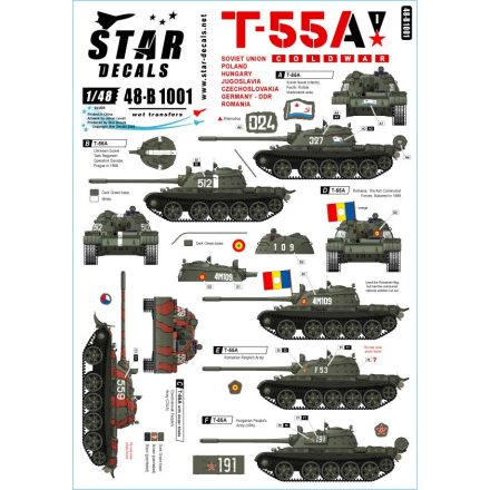 Star Decals Soviet T-55A Tanks # 1 matrica