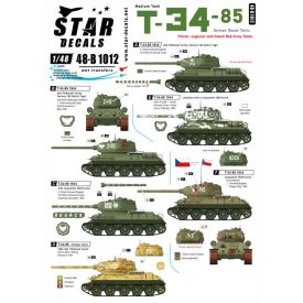   Star Decals T-34-85 Medium Tank. German Beute tanks, Polish, Jugoslav and Czech Red Army tanks matrica