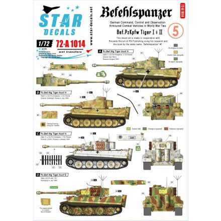 Star Decals Pz.Bef.Wagen Pz.Kpfw.VI Tiger I and II. Befehlspanzer # 5 matrica