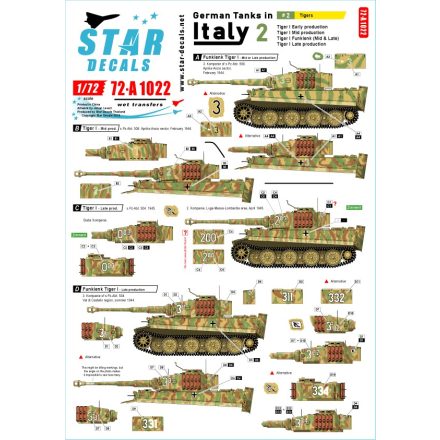 Star Decals German tanks in Italy # 2. Tigers matrica