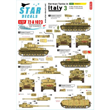 Star Decals German tanks in Italy # 3. Pz.Kpfw.IV. matrica