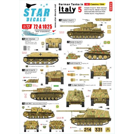 Star Decals German tanks in Italy # 5. Cassino 1944. matrica